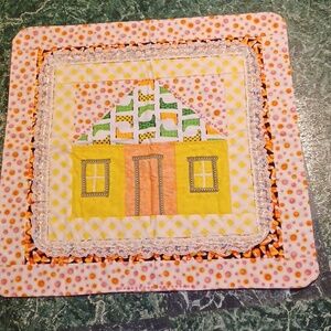 Handcrafted baby blanket carrier cover or wall decor